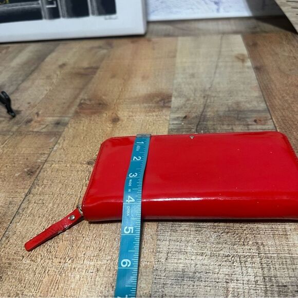 Kate Spade Red Patent Leather Zip Around Wallet - Picture 15 of 15